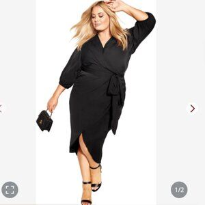 NWT City Chic Women's Plus Size Dress, Black, SZ XL (22)
